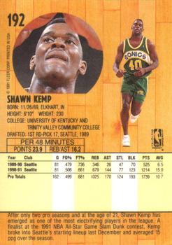 1991-92 Fleer #192 Shawn Kemp Back