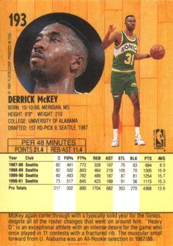1991-92 Fleer #193 Derrick McKey Back