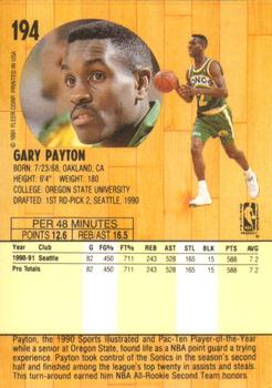 1991-92 Fleer #194 Gary Payton Back