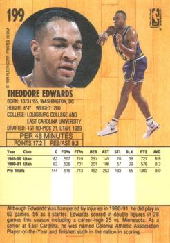 1991-92 Fleer #199 Theodore Edwards Back
