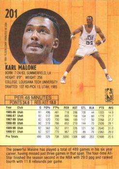 1991-92 Fleer #201 Karl Malone Back