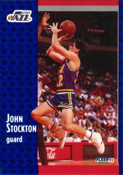 1991-92 Fleer #203 John Stockton Front