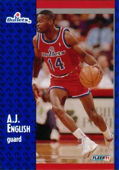 1991-92 Fleer #206 A.J. English Front