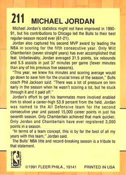 1991-92 Fleer #211 Michael Jordan Back