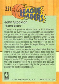 1991-92 Fleer #221 John Stockton Back