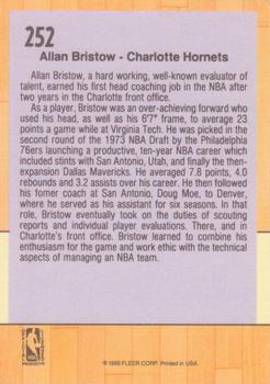 1991-92 Fleer #252 Allan Bristow Back