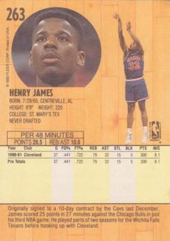 1991-92 Fleer #263 Henry James Back