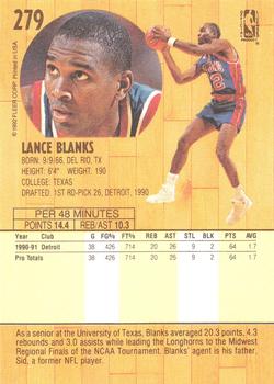1991-92 Fleer #279 Lance Blanks Back