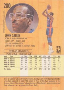 1991-92 Fleer #280 John Salley Back