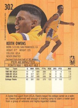 1991-92 Fleer #302 Keith Owens Back