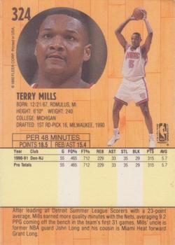 1991-92 Fleer #324 Terry Mills Back
