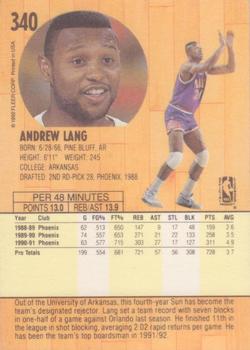 1991-92 Fleer #340 Andrew Lang Back