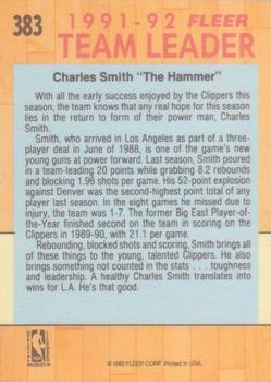 1991-92 Fleer #383 Charles Smith Back