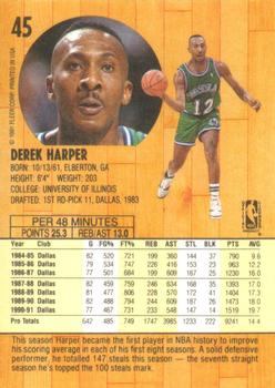 1991-92 Fleer #45 Derek Harper Back