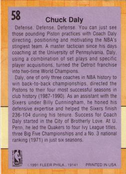 1991-92 Fleer #58 Chuck Daly Back