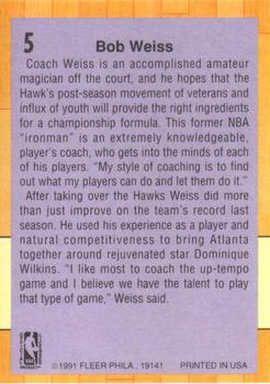 1991-92 Fleer #5 Bob Weiss Back