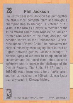 1991-92 Fleer #28 Phil Jackson Back