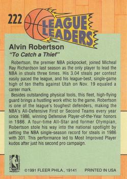 1991-92 Fleer #222 Alvin Robertson Back