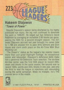 1991-92 Fleer #223 Hakeem Olajuwon Back