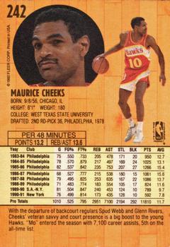 1991-92 Fleer #242 Maurice Cheeks Back