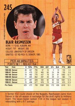 1991-92 Fleer #245 Blair Rasmussen Back