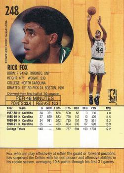 1991-92 Fleer #248 Rick Fox Back