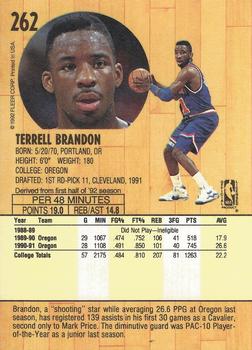 1991-92 Fleer #262 Terrell Brandon Back