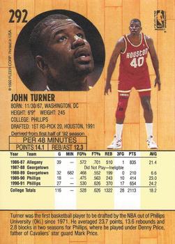 1991-92 Fleer #292 John Turner Back