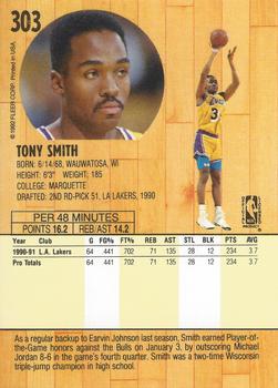 1991-92 Fleer #303 Tony Smith Back