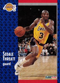 1991-92 Fleer #304 Sedale Threatt Front