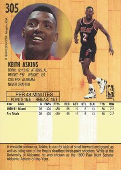 1991-92 Fleer #305 Keith Askins Back