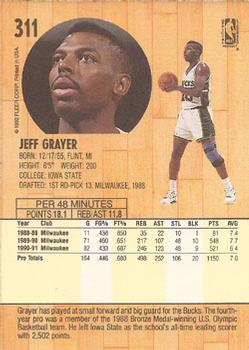 1991-92 Fleer #311 Jeff Grayer Back