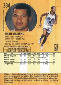 1991-92 Fleer #334 Brian Williams Back