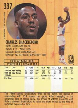 1991-92 Fleer #337 Charles Shackleford Back