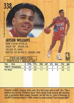 1991-92 Fleer #338 Jayson Williams Back