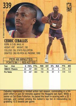 1991-92 Fleer #339 Cedric Ceballos Back