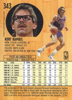 1991-92 Fleer #343 Kurt Rambis Back