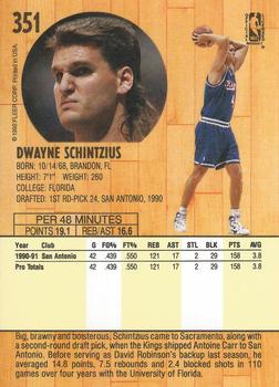1991-92 Fleer #351 Dwayne Schintzius Back