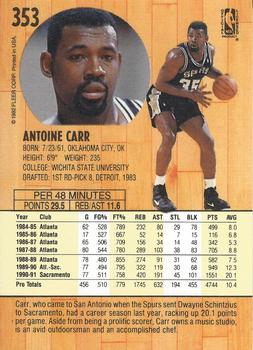 1991-92 Fleer #353 Antoine Carr Back