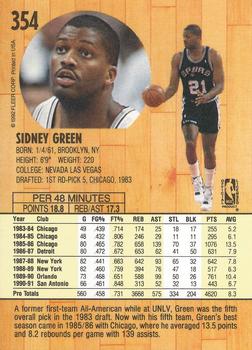 1991-92 Fleer #354 Sidney Green Back