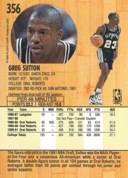 1991-92 Fleer #356 Greg Sutton Back