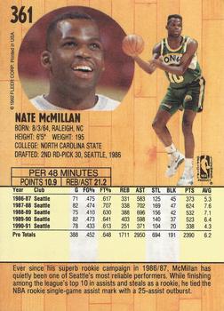 1991-92 Fleer #361 Nate McMillan Back