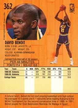 1991-92 Fleer #362 David Benoit Back
