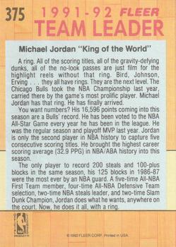 1991-92 Fleer #375 Michael Jordan Back