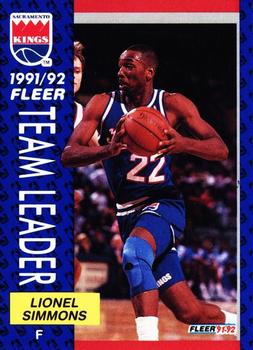 1991-92 Fleer #394 Lionel Simmons Front