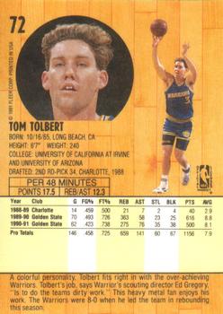 1991-92 Fleer #72 Tom Tolbert Back