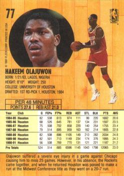 1991-92 Fleer #77 Hakeem Olajuwon Back