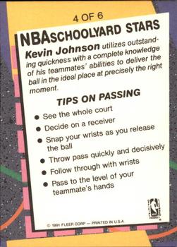1991-92 Fleer - NBA Schoolyard Stars #4 Kevin Johnson Back