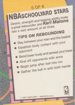 1991-92 Fleer - NBA Schoolyard Stars #5 Karl Malone Back