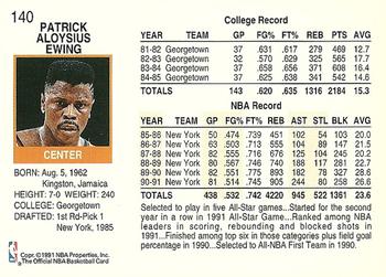1991-92 Hoops #140 Patrick Ewing Back